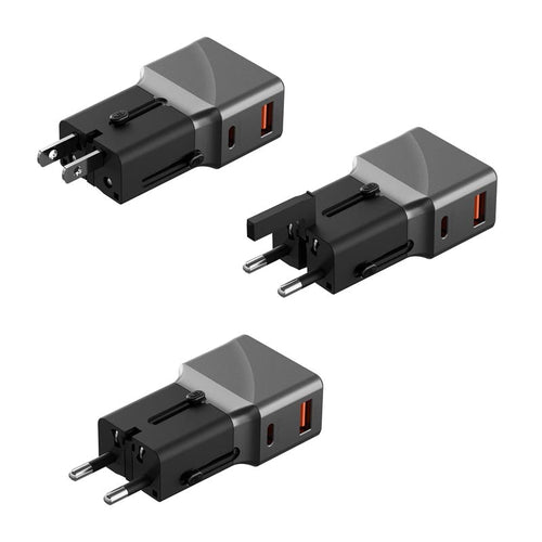 Energea Travelworld 25W Travel Adapter (Gunmetal)