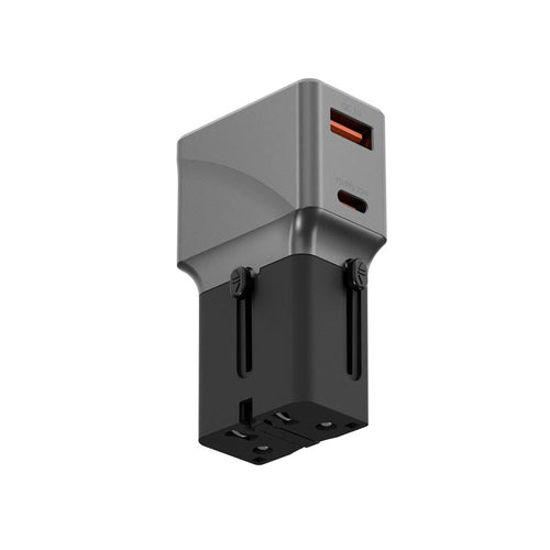 Energea Travelworld 25W Travel Adapter (Gunmetal)