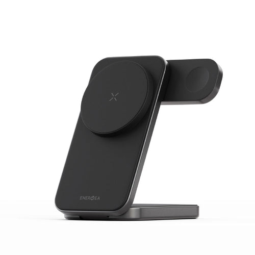 Energea MagTrio Plus 3-in-1 Foldable QI2 Magnetic Wireless Charger (Gunmetal)