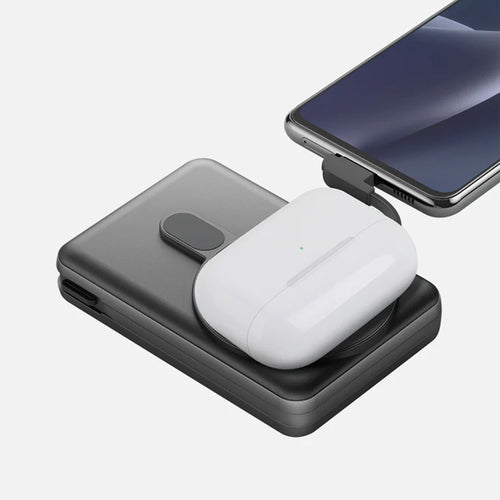 Energea MagPac Pro Plus 10000mAh Qi2 Powerbank with Build in C Cable (Gunmetal)