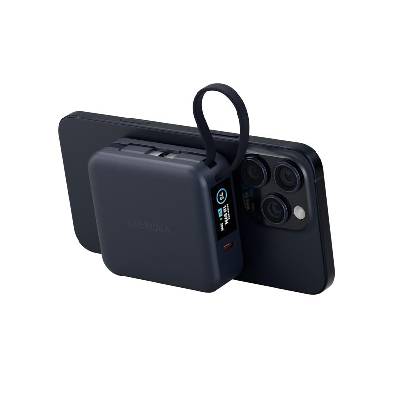 Energea MagPac Mini Plus 10000mAh Magsafe Power Bank with Build in C Cable (Blue)