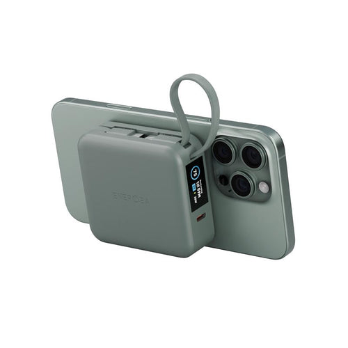 Energea MagPac Mini Plus 10000mAh Magsafe Power Bank with Build in C Cable (Green)