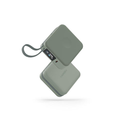 Energea MagPac Mini Plus 10000mAh Magsafe Power Bank with Build in C Cable (Green)