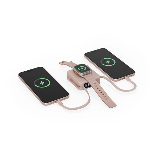 Energea MagPac Mini Plus 10000mAh Magsafe Power Bank with Build in C Cable (Pink)
