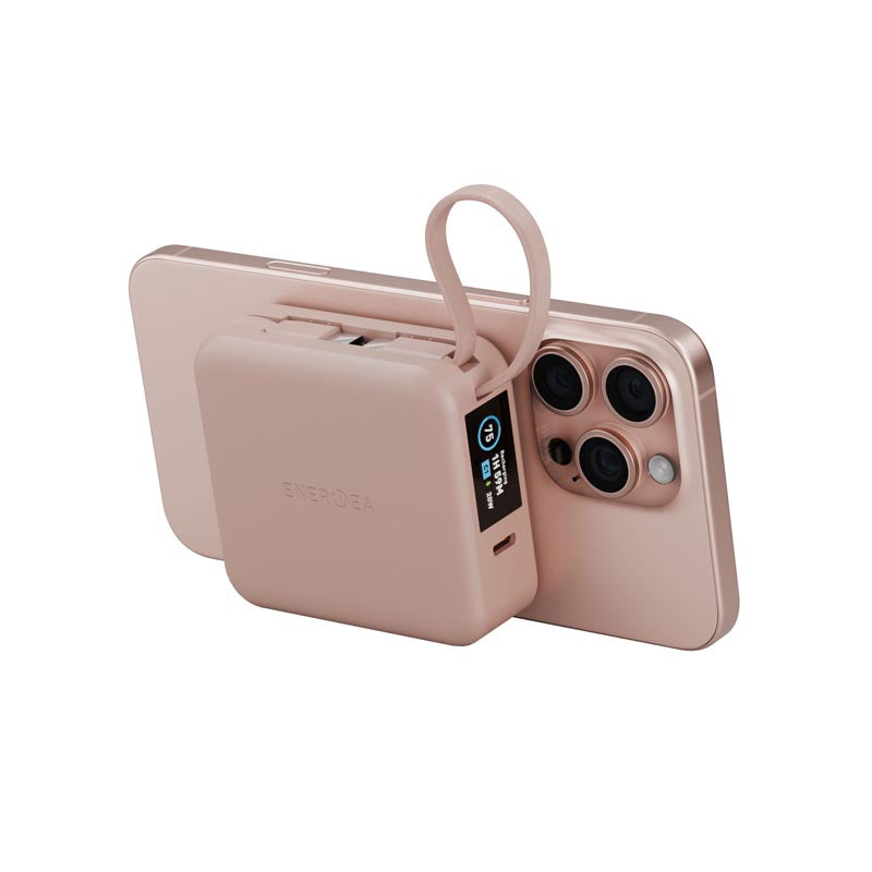 Energea MagPac Mini Plus 10000mAh Magsafe Power Bank with Build in C Cable (Pink)