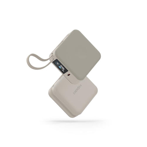 Energea MagPac Mini Plus 10000mAh Magsafe Power Bank with Build in C Cable (Beige)