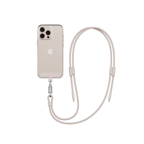 Energea Lasso Lanyard C-C Cable 480Mbps 240W With Lanyard Card 1.5M (Beige)