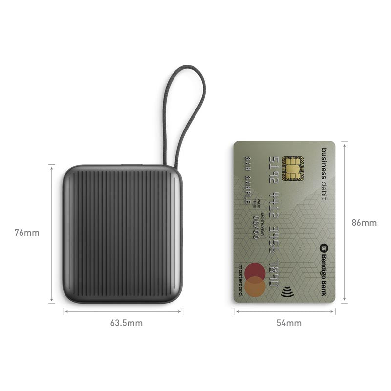 Energea Integra Mini 35 PD35W 10000mAh Powerbank with Built In USB-C Cable (Gunmetal)