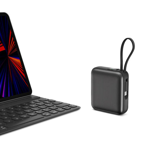 Energea Integra Mini 35 PD35W 10000mAh Powerbank with Built In USB-C Cable (Gunmetal)