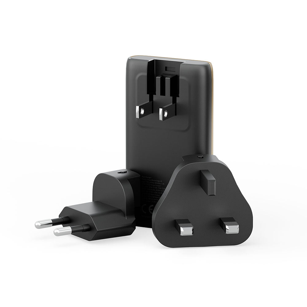 Energea TravelWorld Edge 65, 2C PD/PPS/QC3.0 Wall Charger,65W (US+UK+EU) - Gold