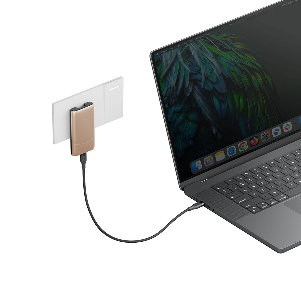 Energea TravelWorld Edge 65, 2C PD/PPS/QC3.0 Wall Charger,65W (US+UK+EU) - Gold