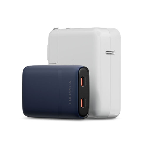 Energea TravelWorld Edge 65, 2C PD/PPS/QC3.0 Wall Charger,65W (US+UK+EU) - Blue