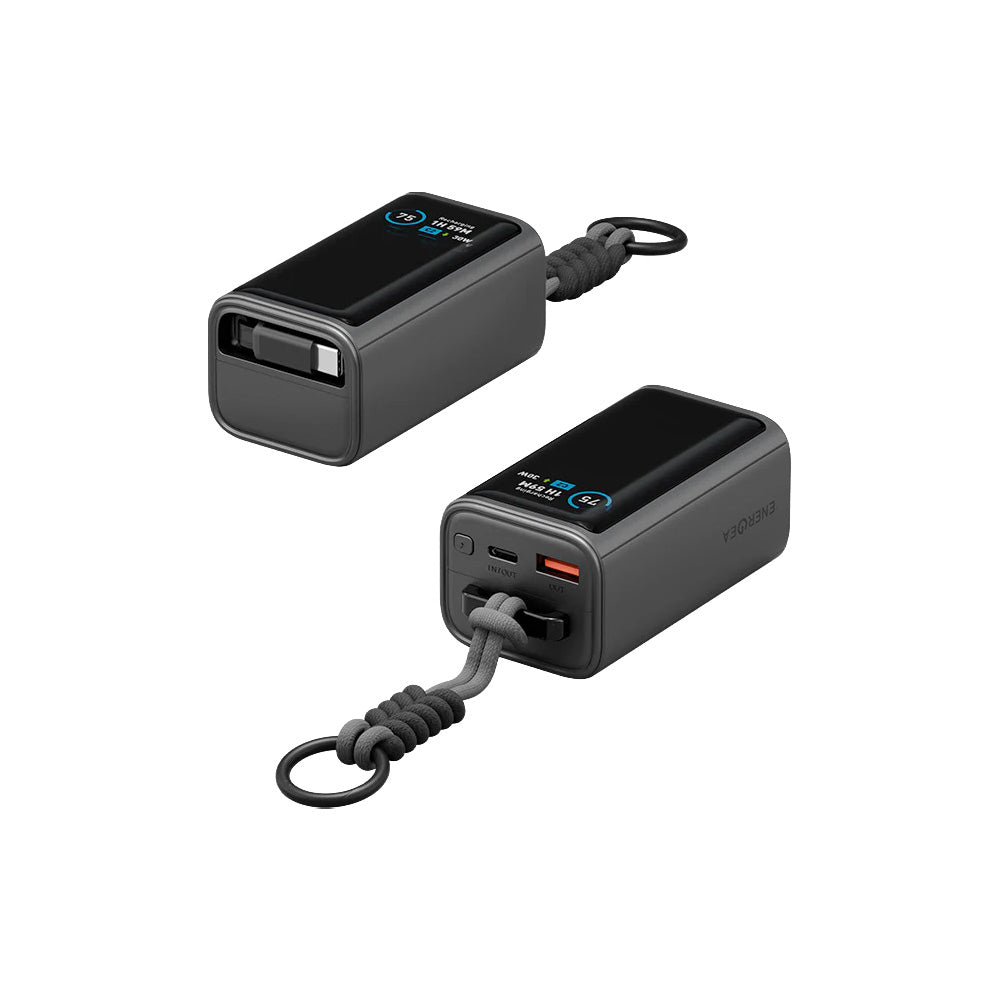 Energea Compac Arc 45 10000mAh PD45W Power Bank with Built In C Cable (Gunmetal)