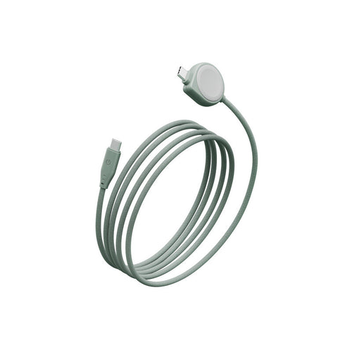 Energea Flow Duo Watch 2-in-1 60W C-C Cable with Apple Watch Charger 1.5M (Sage)