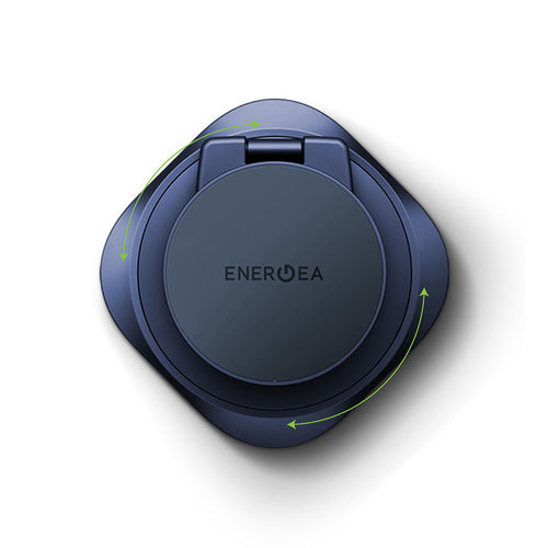 Energea AluMag Gyro 3-in-1 Rotating Qi2 25W Foldable Wireless Charger - Indigo Blue