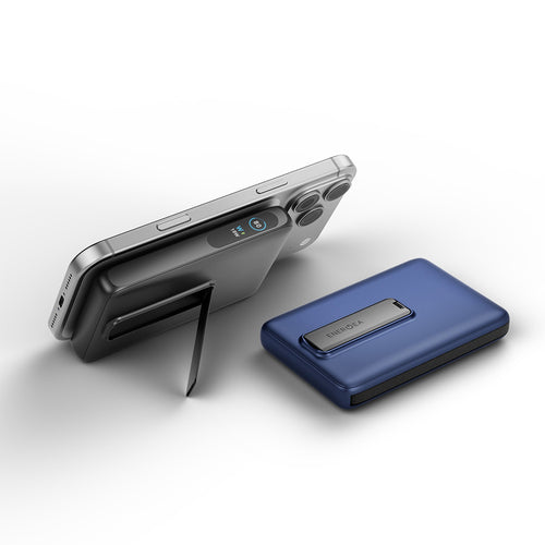 Energea MagPac Ultra 10kmAh Qi2 25W Power Bank with Built-In Cable+Stand PD35W (Gunmetal)