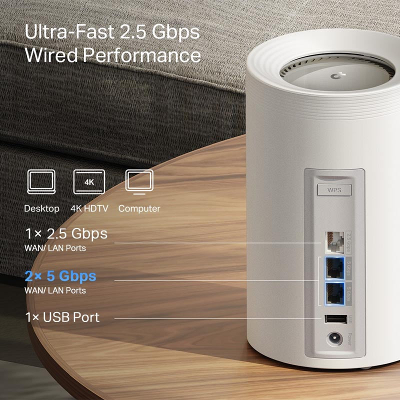 TP-Link Deco BE65 Pro BE11000 Home Mesh Wi-Fi 7 System (3-Pack