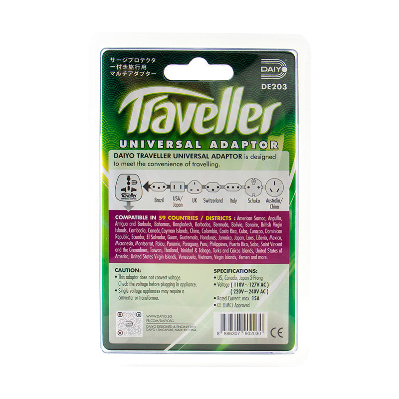 Daiyo DE203 US 2-Prong Traveller Adaptor