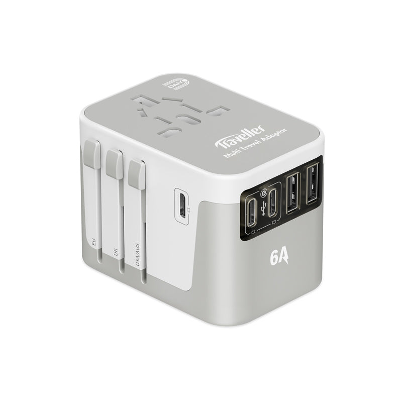 Daiyo DE320 6A 2A+3C Traveller Multi Universal Adaptor (White)
