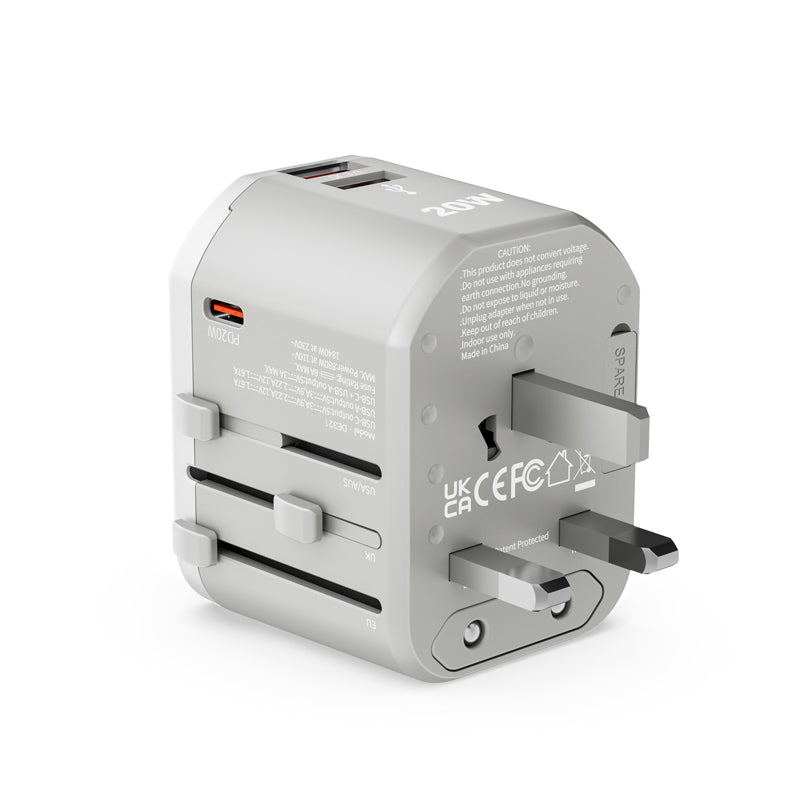 Daiyo DE321 PD20W 1C+ 2A Traveller Multi Universal Adaptor (White)
