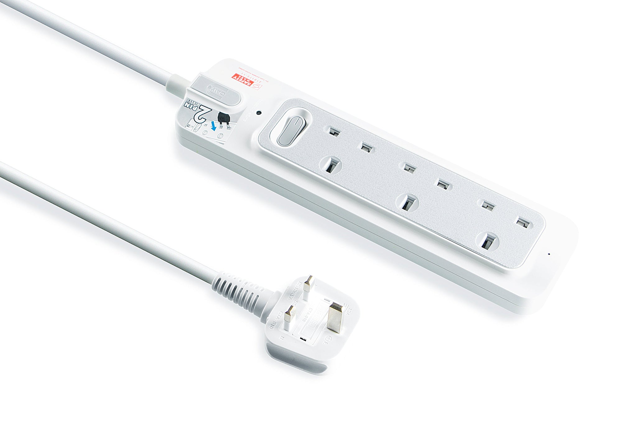 Daiyo DE363 2M 3Way Master Switch Socket Strip with Surge