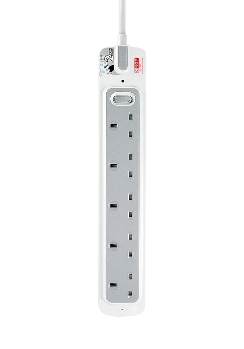 Daiyo DE365 2M 5Way Master Switch Socket Strip with Surge