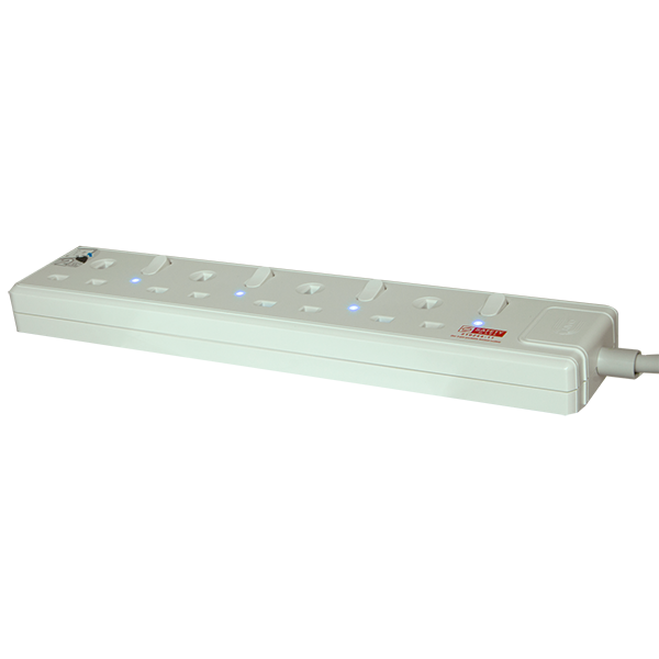 Daiyo DE382-3M LED 2 Way Socket Strip w Surge 3M