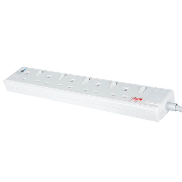 Daiyo DE385-3M LED 5 Way Socket Strip w Surge 3M
