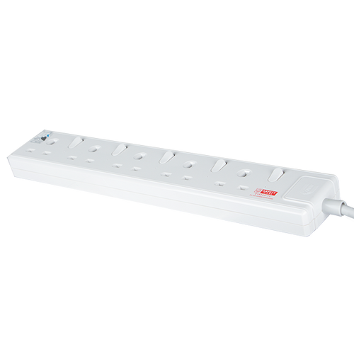 Daiyo DE385-3M LED 5 Way Socket Strip w Surge 3M