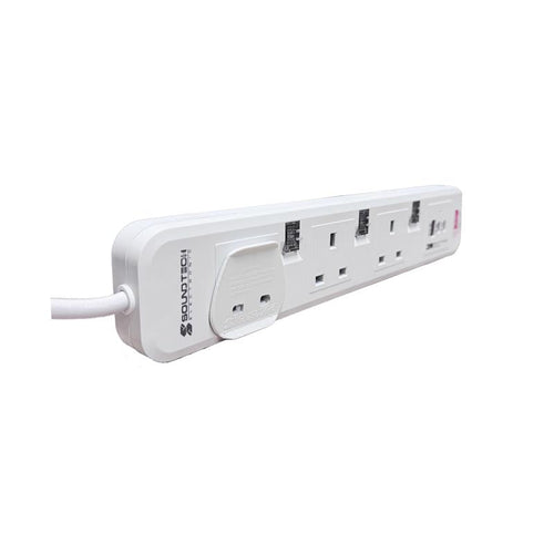 SoundTeoh PS-132U 3Way Extension Socket with (1 x QC3.0 18W USB-A port + 2 x PD20W USB-C ports)