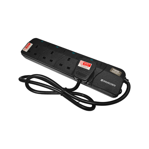 SoundTeoh PS-804 4Way 1M Extension Socket (Black)
