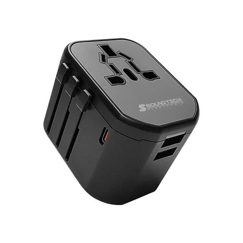 SoundTeoh TA-620 Travel Adaptor with USB-A + USB-C Quick Charger