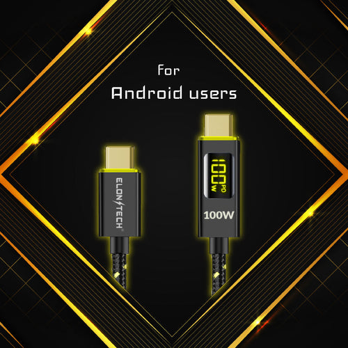 Elonxtech 100W LED Display USB C-C Cable (1M)