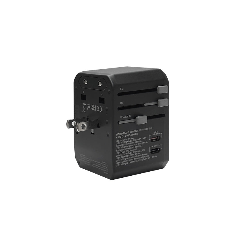 Soundteoh TA-345 45W Travel Adaptor W/2 USB-A + 2 USB-C