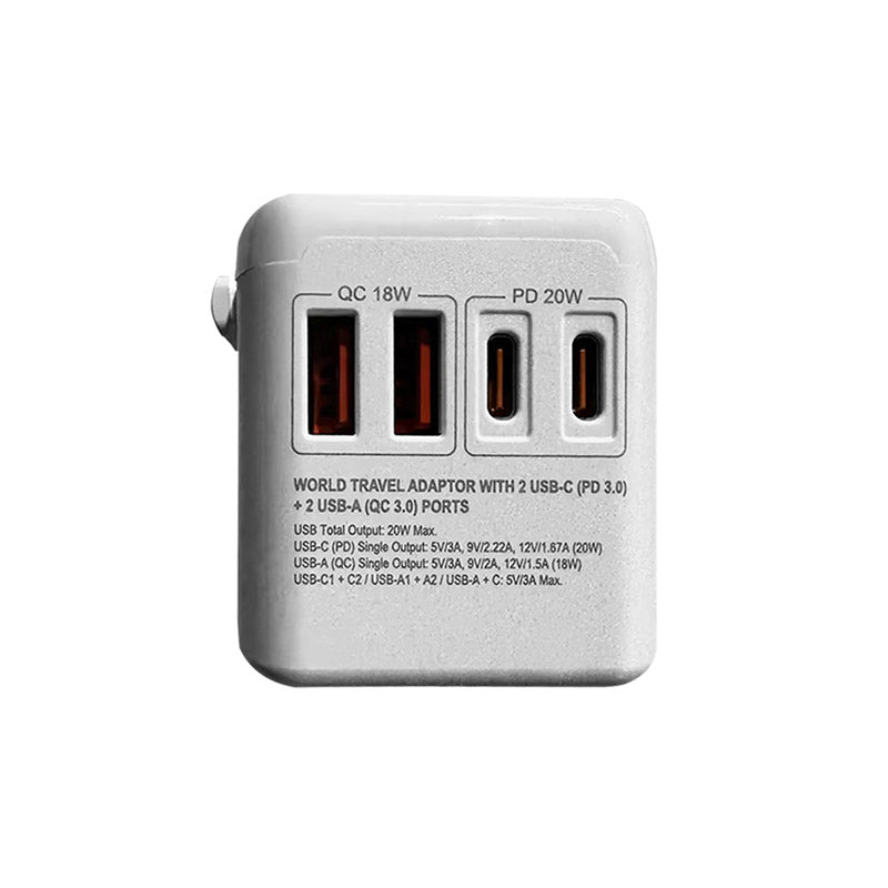 SoundTeoh TA-820 Travel Adaptor with 2A2C Quick Charger