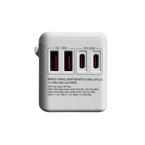SoundTeoh TA-820 Travel Adaptor with 2A2C Quick Charger