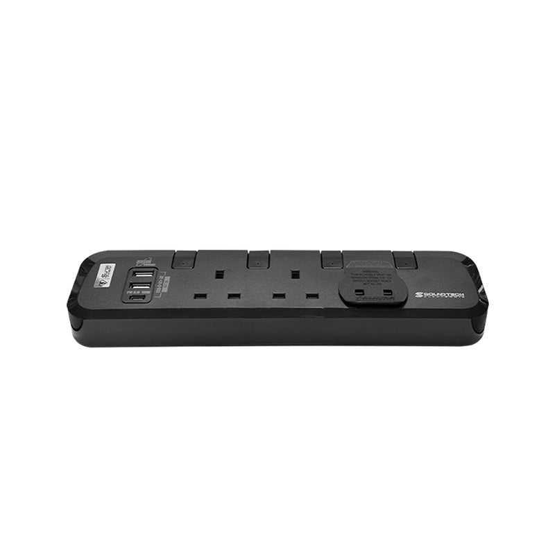 SoundTeoh PS-318C 3Way 3M USB A+C QC Extension (Black)