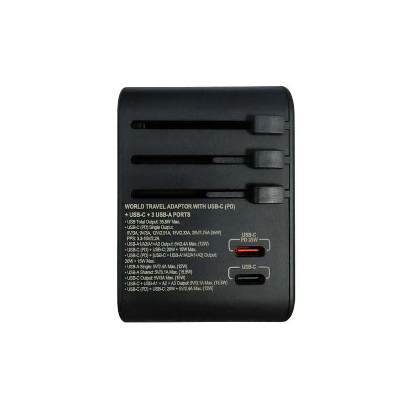 SoundTeoh TA-355 35W 3A + 2C QC Universal Travel Adapter