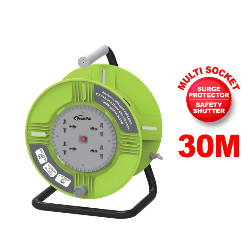 PowerPac PP830 Cable Reel with Thermal Fused Protection 30M