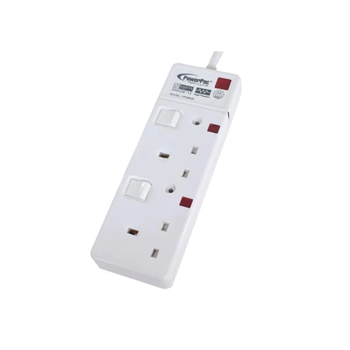 PowerPac PP3882N 2Way Extension 3Meter 2 Pin Direct,Neon & Surge