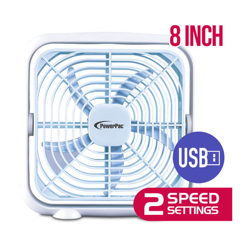 PowerPac PPUF229 8-inch USB Box Fan