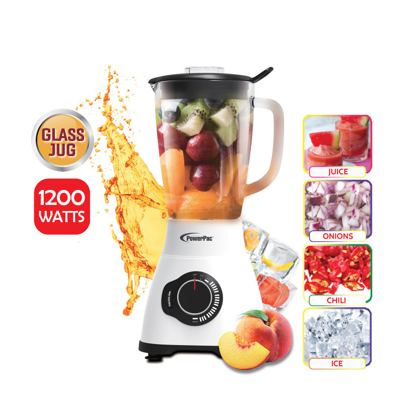 PowerPac PPBL800 Pro Blender With Glass Jug 1200W