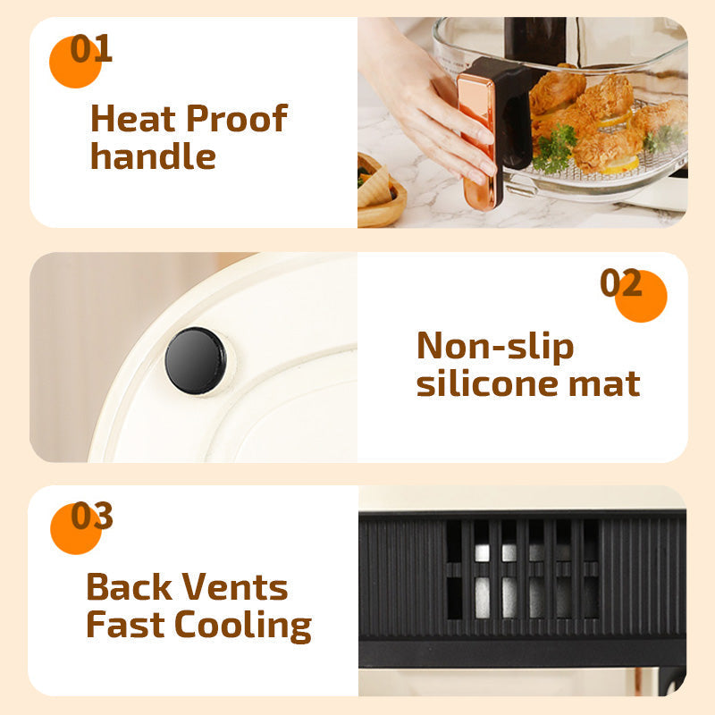 PowerPac PPAF345 Air Fryer, Glass Basket 4.8L