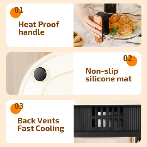 PowerPac PPAF345 Air Fryer, Glass Basket 4.8L