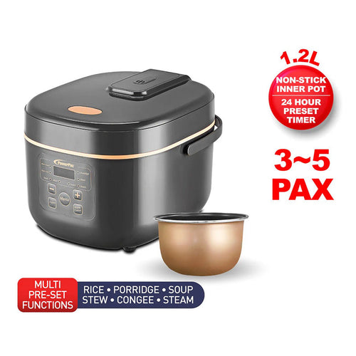 PowerPac PPRC532-BK Digital Rice Cooker 1.2L