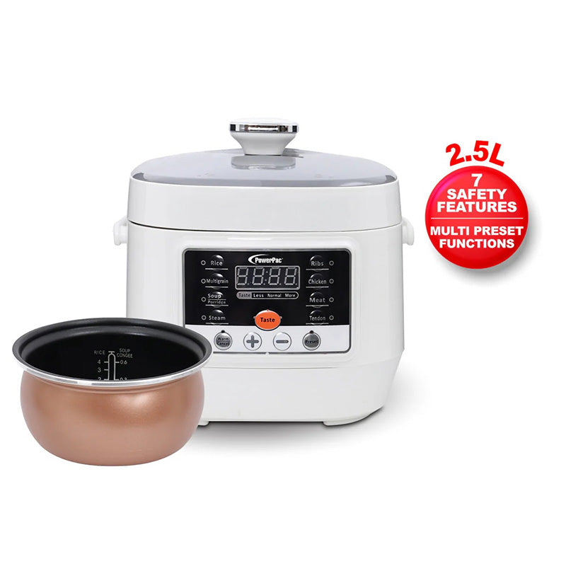PowerPac PPC295-WH Pressure Cooker 2.5L