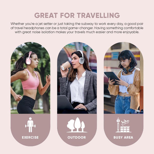 SonicGear Airphone 6 BT Headphone - Mauve Pink