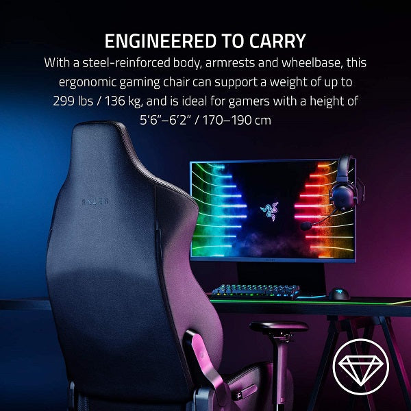 Razer Iskur Gaming Chair with Lumbar Support (Black)