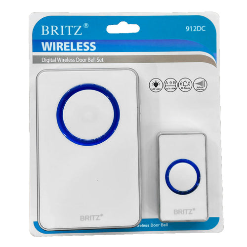 Britz 912DC Battery Wireless Doorbell (White)
