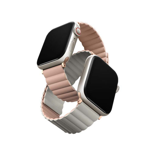 Uniq Revix Reversible Magnetic Apple Watch 41/40/38mm Strap (Pink / Beige)